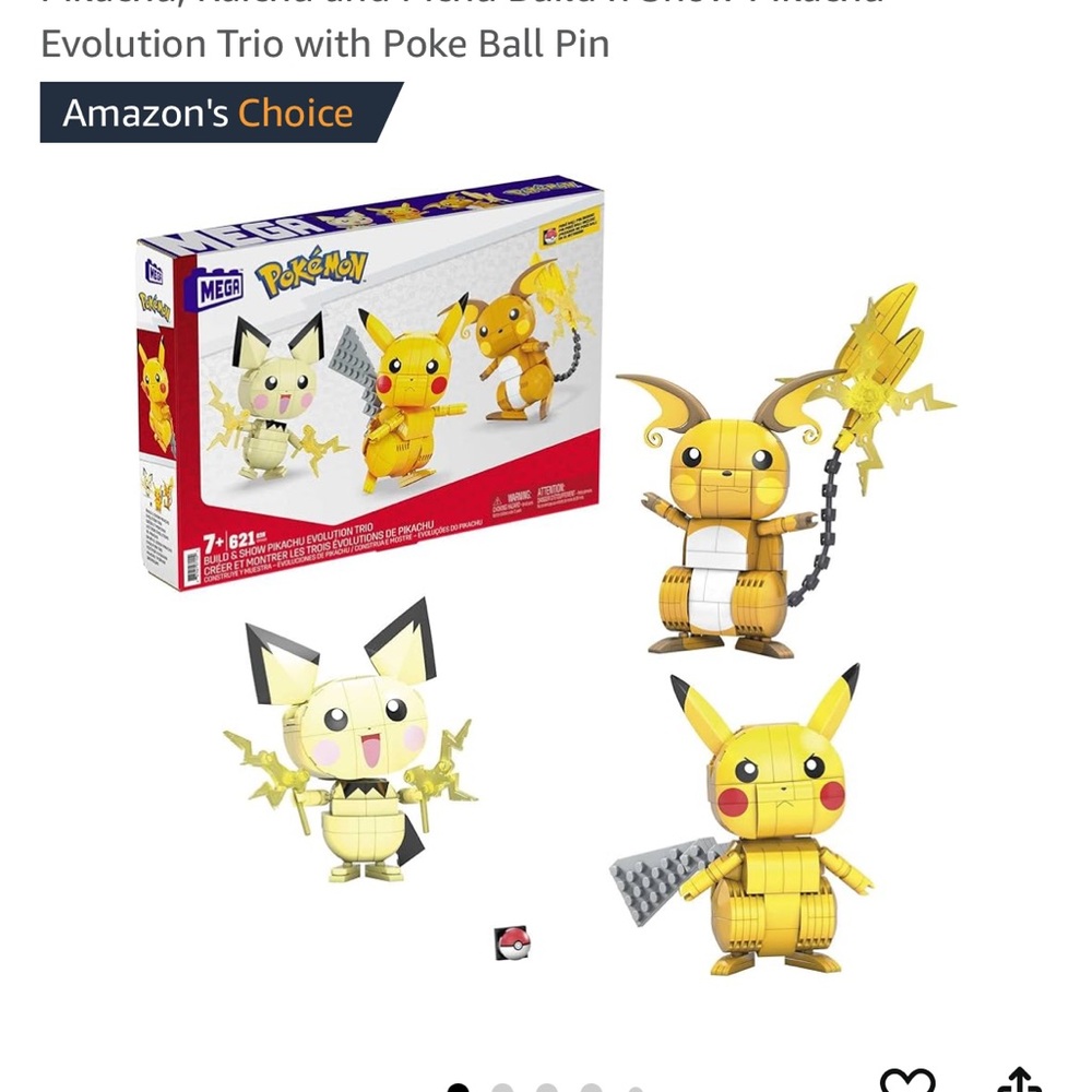 Pokémon Pikachu Evolution building bricks - complete “Lego” type